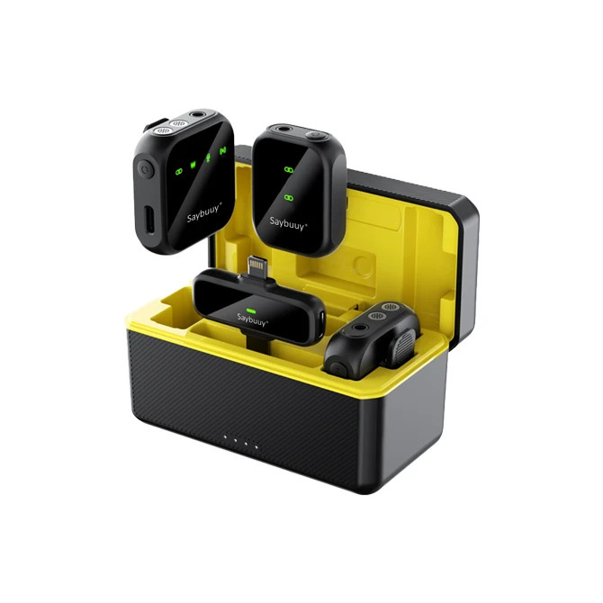 ست میکروفن بی سیم سی بای مدل Mic1 Pro با درگاه اتصال Type-C، لایتنینگ و جک 3.5 ...
